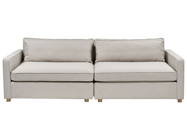 3-Sitzer Sofa Stoff Beige Mit Schmalen Armlehnen Sitzkissen Modern Vinstra-image