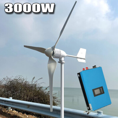 3000W 48V Windkraftanlage Windrad & On Grid Netzwechselrichter Output 3KW 220VAC