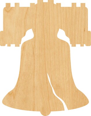 Liberty Bell 2  Laser Cut Out Wood Shape Craft Supply - Woodcraft Cutout