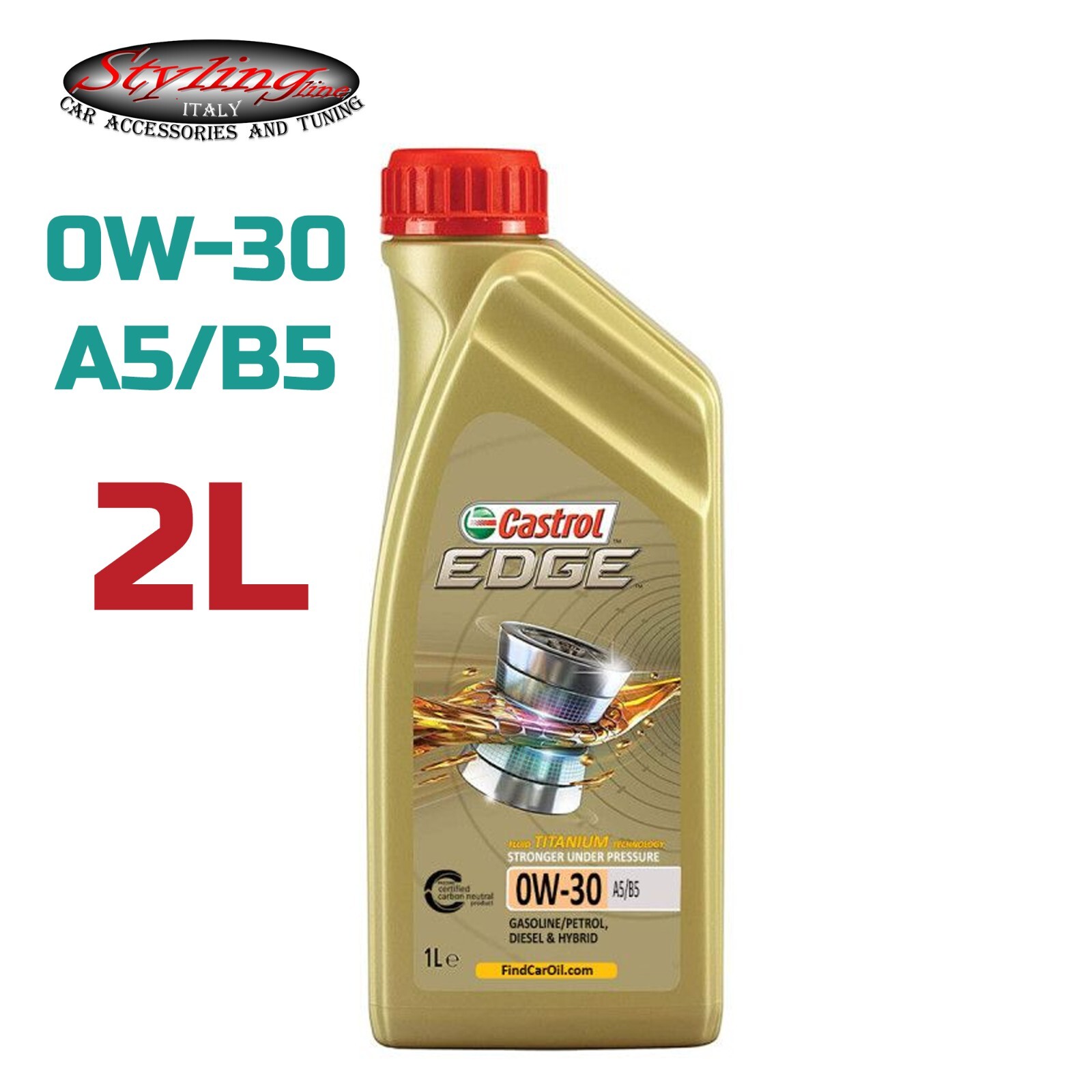 2 Litri Olio Motore Castrol Edge 0W30 ACEA A1 A5 B1 B5 API SL CF VOLVO 95200377