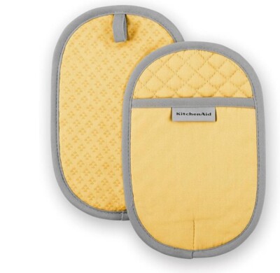 KitchenAid Asteroid Pot Holder 2-Pack Set, Yellow, 6.5''x10''