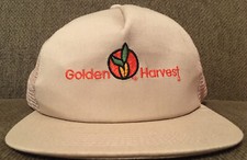 Golden Harvest K Products Vintage Hat Snapback Cap Seeds Feeds Agriculture Tan