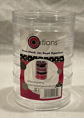NEW CREATIVE OPTIONS 1082-83 FOUR STACK JAR BEAD ORGANIZER