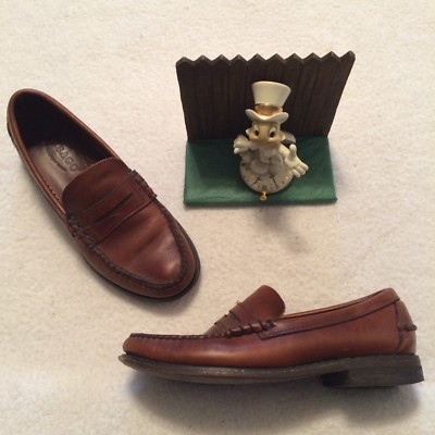 SEBAGO 76643 BROWN LEATHER PENNY LOAFERS EU 41 Minimal Wear