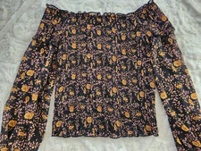 Lucy Paris Women's Isabella Smocked Off the Shoulder Top Black Size XS 2/4