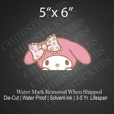 My Melody Hello Kitty Sanrio Kerropi Peeker Anime Vinyl Sticker Waterproof