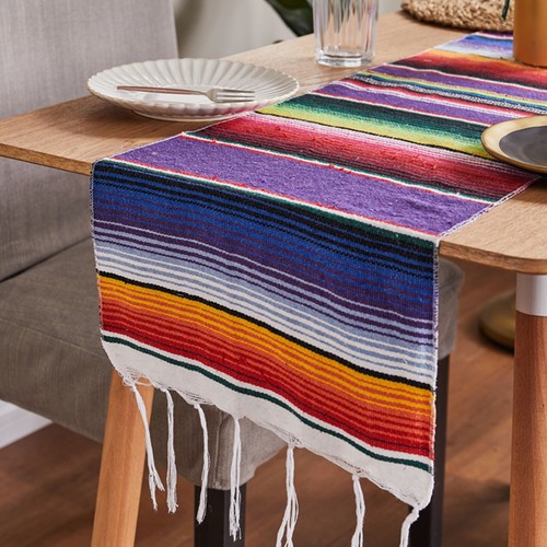 Mexican Serape Blanket Yoga Throw Rug Dining Table Cloth Cover Wedding Party - Picture 7 of 24