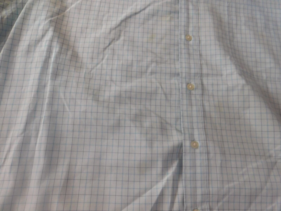 Allen Solly Mens Shirt Medium striped blue Button down white blue - Image 4 of 4
