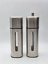 Well Equipped Kitchen Stainless Steel Salt Shaker/Pepper Grinder Set • EUC
