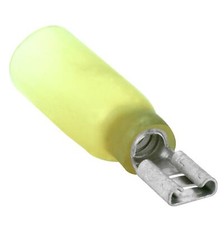 25 Heat Shrink Crimp Quick Disconnect Terminal Female Yellow 12-10 AWG GA 0.187"