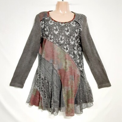 Y2KFlew de Liz Women Size L Boho Multitexture Top Blouse