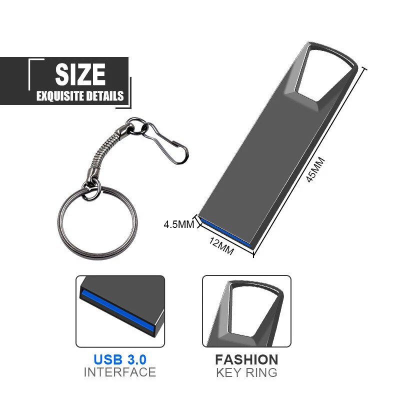 32/64/128/256/512GB 1TB 2TB Mini USB 3.0 Flash Drive High Speed Speicherstick SET - Bild 3 von 4