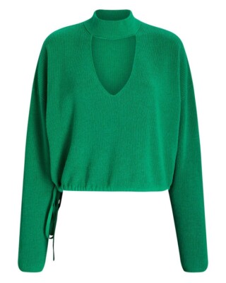 THE SEI Women's Choker Plunge Wool-Cashmere Sweater