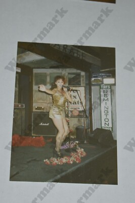 pretty woman nice legs short dress on stage nylons heels VINTAGE PHOTOGRAPH Ep