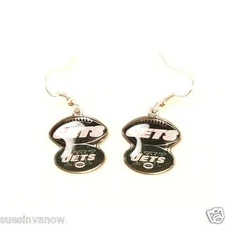 New York Jets Dangle Earrings Licensed NFL Sunday Football Game Jewelry Woman A