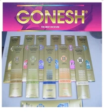 Gonesh Stick Incense  12 Packs "RANDOM MIX LOT Assorted  [  240 Sticks Total ]