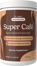 Santo Remedio Super Café, Coffee Powder with Prebiotic Fiber & Mushrooms, Dark R