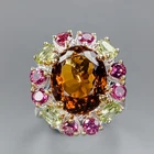Handmade Natural Citrine Quartz Ring 925 Sterling Silver Size 8 /R435840