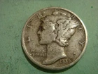 1939 D  Mercury Dime - Fine+ cond  , actual coin in photo