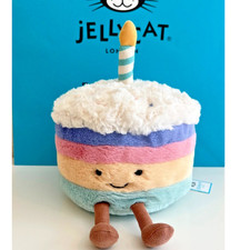 Amuseables Rainbow Jellycat Birthday Cake medium 26cm New with Tags