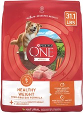 Purina One +Plus Dry Dog Food High Protein Healthy Weight, 31.10 lb 1.54 per pound