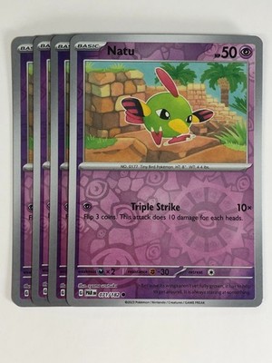 Pokemon TCG Paradox Rift 4x Playset Reverse Holographic Natu 071/182 Near Mint