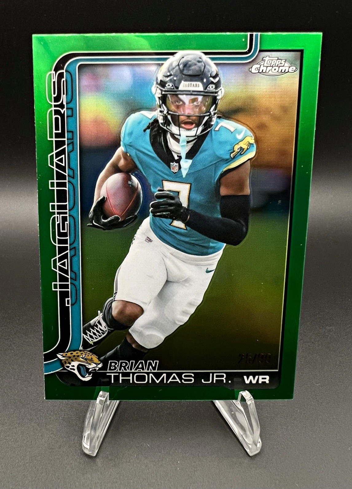 2025 Topps Chrome: Brian Thomas Jr. - Jacksonville Jaguars: Green Refractor /99