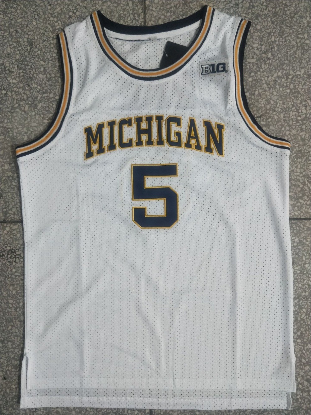 3 Colors Michigan Wolverines 5# Jalen Rose College Basketball Jersey Stitched