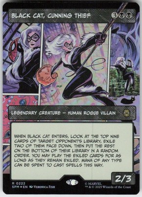 GGC-10 Foil Black Cat, Cunning Thief (Borderless) 222 Marvel's Spider-Man NM