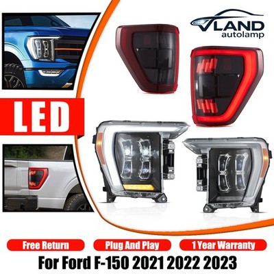 VLAND For 2021-2023 Ford F150 LED Projector Headlights+Tail Lights W/Animation