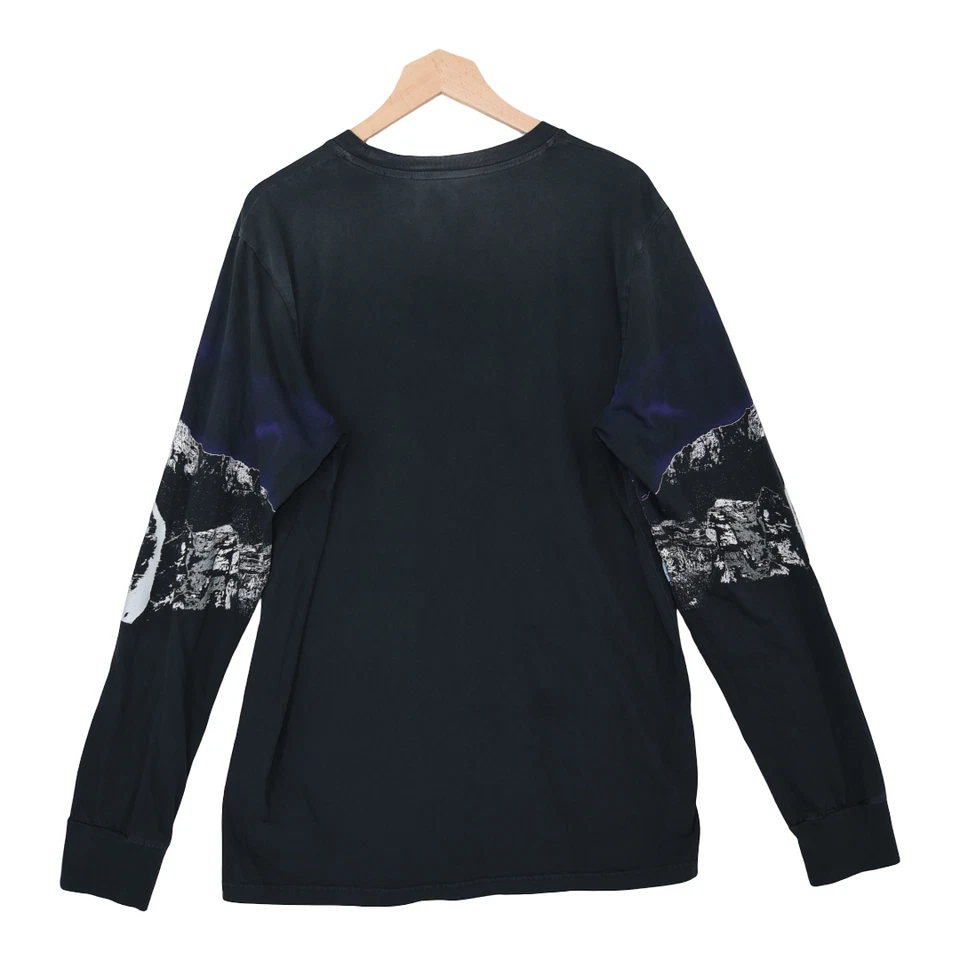 Camiseta Diesel Negra Cromo Wolf Eagle Manga Larga XL Desgastada Desvanecimiento Grunge Y2K Foto 3 de 4