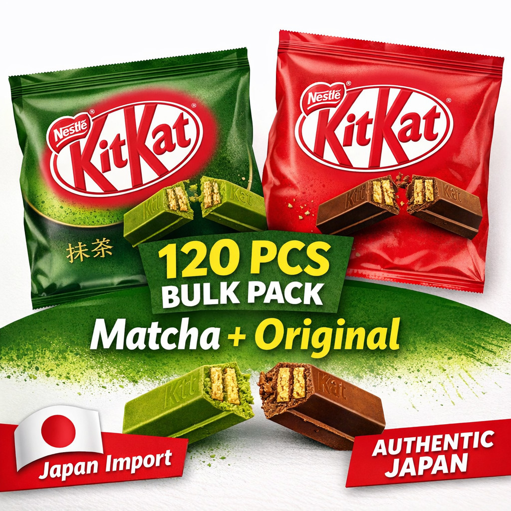 Japanese KitKat Matcha & Original 120pcs Bulk Pack (10x12 Bags) Authentic Japan