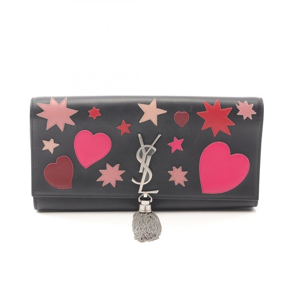 Pochette Saint Laurent Monogram Nappa Pelle Nera Usata Autentica