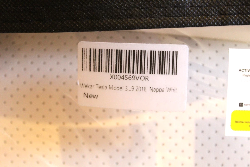 Fundas de asiento de coche Tesla Modelo 3 Wekar blancas cuero napa asientos interiores de coche (NUEVO EN CAJA) Foto 4 de 4