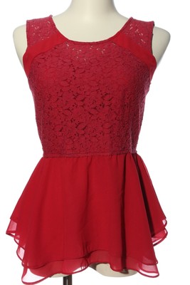 VERO MODA ärmellose Bluse Damen Bluse Gr. DE 34 rot Elegant