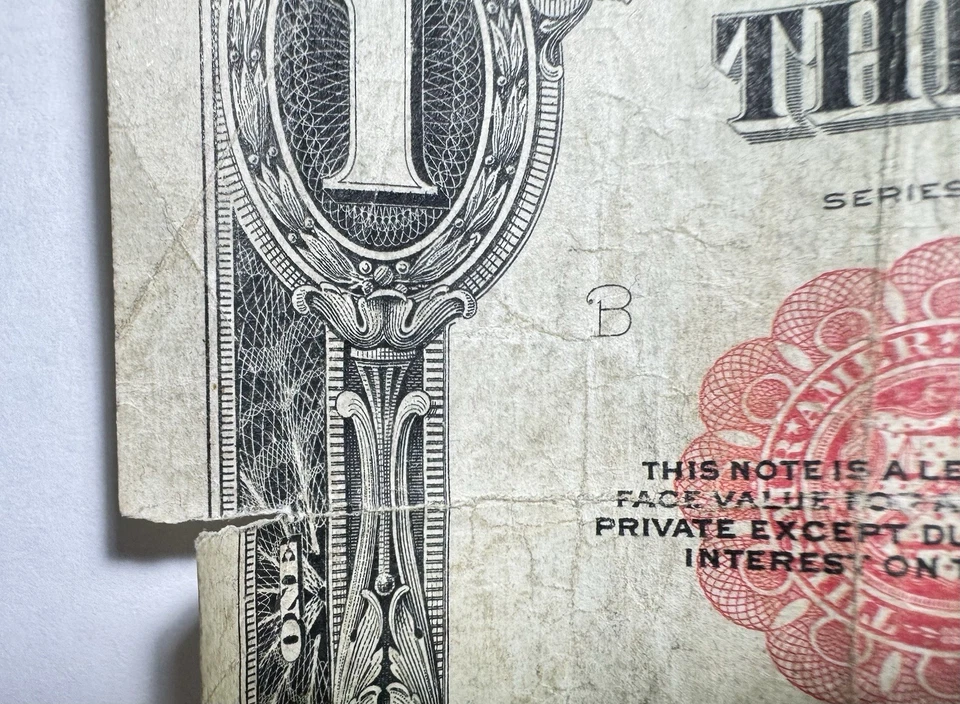 1923 $1 Legal Tender Horse Blanket" Red Seal Fr.40 - Image 3 of 3