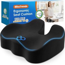 BlissTrends Seat Cushion,Thick Memory Foam Cushions for Office Large, Black