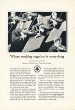Magazine Ad - 1928 - AT&T / Bell System - Working Together
