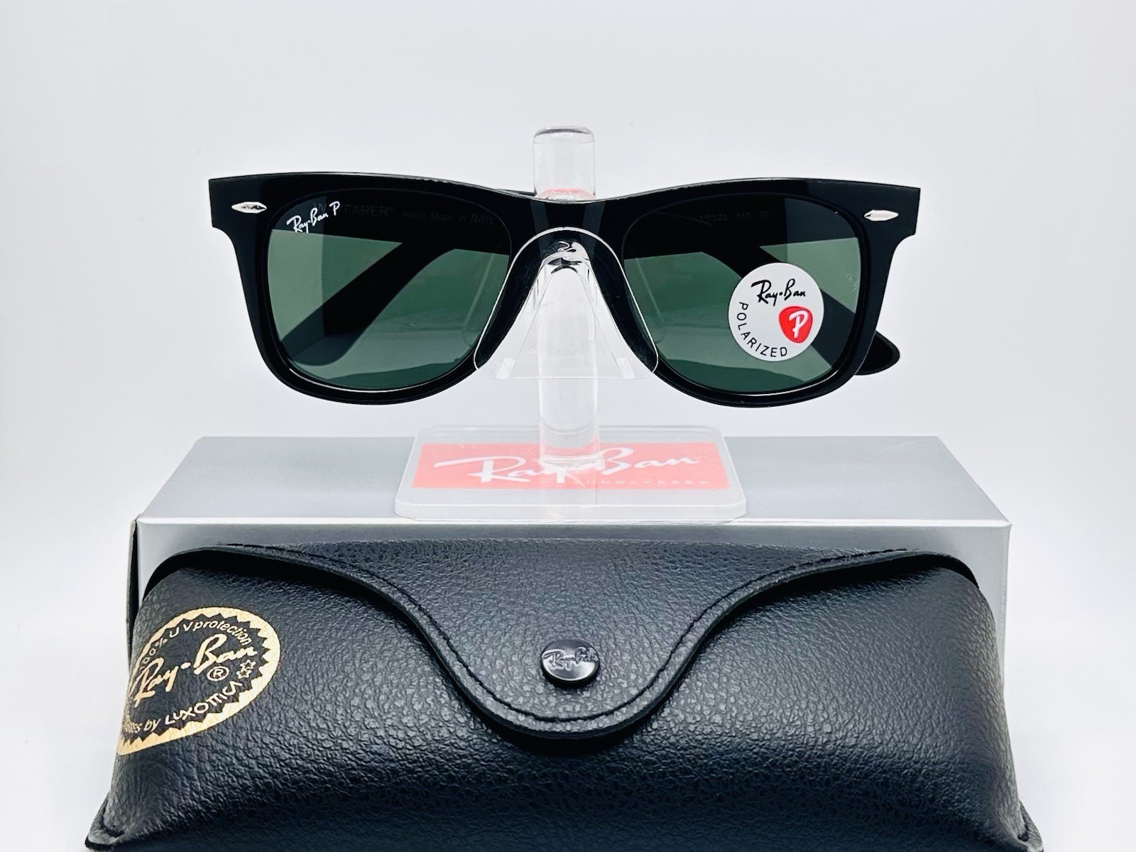 Ray-Ban RB2140 Original Wayfarer Classic 50mm Polarized Sunglasses - Green Lens