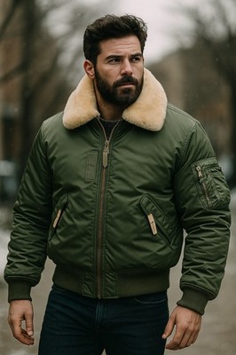 Alpha Industries Injektor Bomberjacke gefüttert Herren sage-green