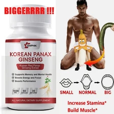 60 Korean Red Panax Ginseng Capsule 1600mg Extra High Strength Ginsenoside Pills