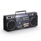 aiwa Retro Boombox BackTrack CD Player with Cassette Black and Gold