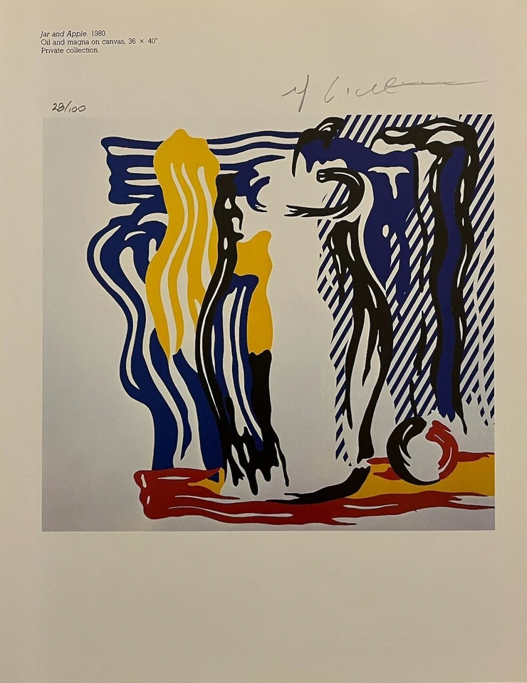 Impressão original assinada à mão por Roy Lichtenstein com certificado de autenticidade e avaliação de +US$ 3.500 - Imagem 2 de 4