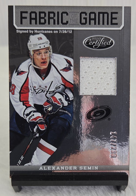 2012-13 Panini Certified Fabric of the Game Alexander Semin #FOG-SEM /299