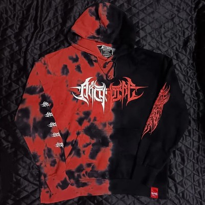Shibori Threads Archspire Metal Band Tie Dye Hoodie Sz XL