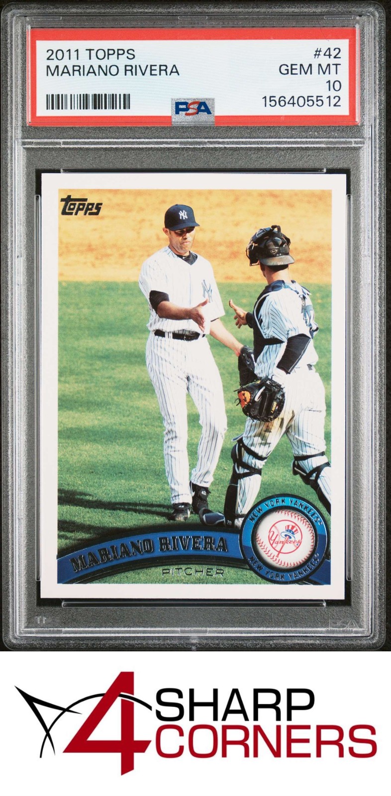 2011 TOPPS #42 MARIANO RIVERA YANKEES HOF PSA 10 view 1