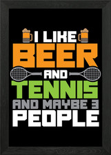 tennis player funny court Framed Wall Art Poster Canvas Print Picture