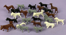 Lot of 24 Plastic Model Dogs Vintage 1960s Fairground Vending Prizes Dog Breeds