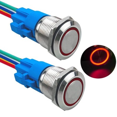 Pulsante Corno 12V Marino 16mm - Interruttore Pulsante Momentaneo DaierTek