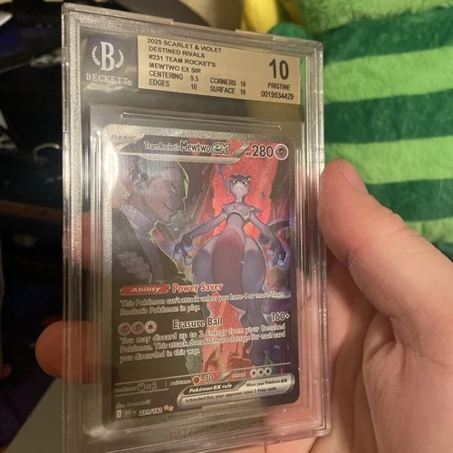 Pokemon Team Rockets Mewtwo EX 231/182 SIR Destined Rivals BGS 10 Pristine